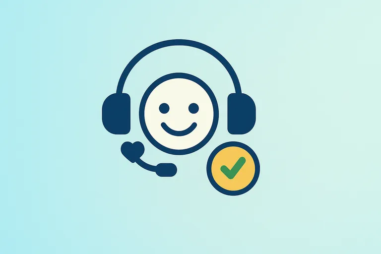 Mejor atención al cliente en OMV low cost: icono de soporte positivo y símbolo de valor.