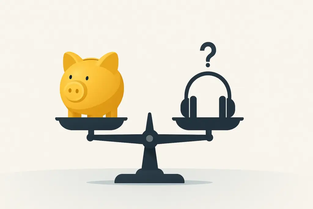 Ventajas y desventajas de operadores móviles low cost: balanza compara ahorro y atención al cliente.