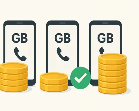 Mejores operadores low cost por precio: la pila de monedas más baja simboliza el ahorro.