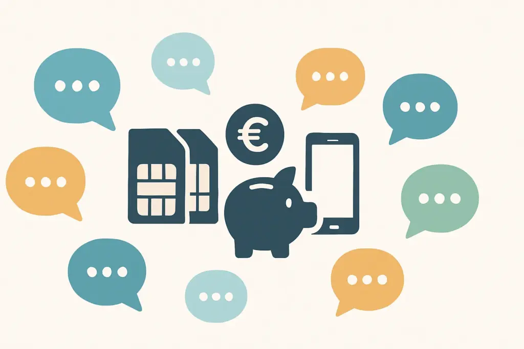 Popularidad OMV low cost: Bocadillos de diálogo (buzz) alrededor de símbolos OMV y ahorro.