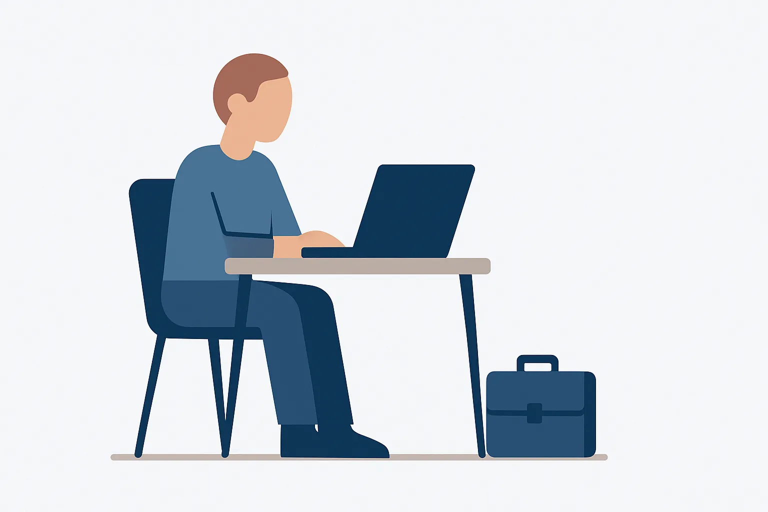 Tarifas low cost para autónomos: profesional en escritorio trabajando con su portátil