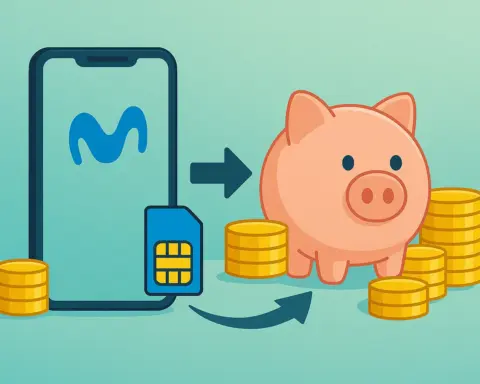 Movistar y hucha con más monedas; alternativa a tarifa móvil barata Movistar