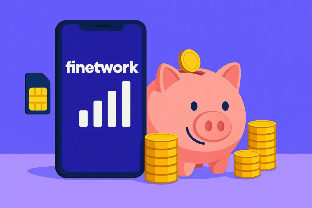 Smartphone Finetwork, hucha rebosante; ofertas y tarifas muy baratas de Finetwork.