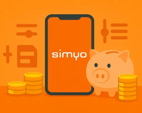 Smartphone Simyo con iconos de personalización; ofertas y tarifas baratas de Simyo.