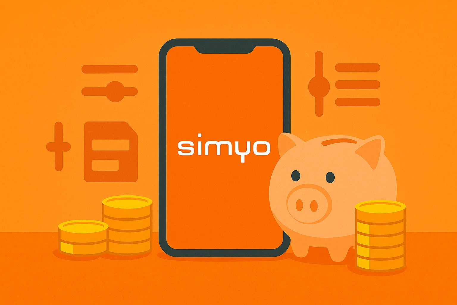 Smartphone Simyo con iconos de personalización; ofertas y tarifas baratas de Simyo.