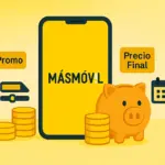 Móvil MásMóvil con monedas promo y precio final; ofertas MásMóvil y su coste real.