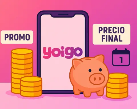 Móvil Yoigo con monedas promo y precio final; ofertas Yoigo y su coste real.