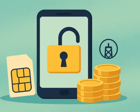 Móvil con candado abierto y monedas; tarifas móviles baratas sin permanencia y con ahorro.